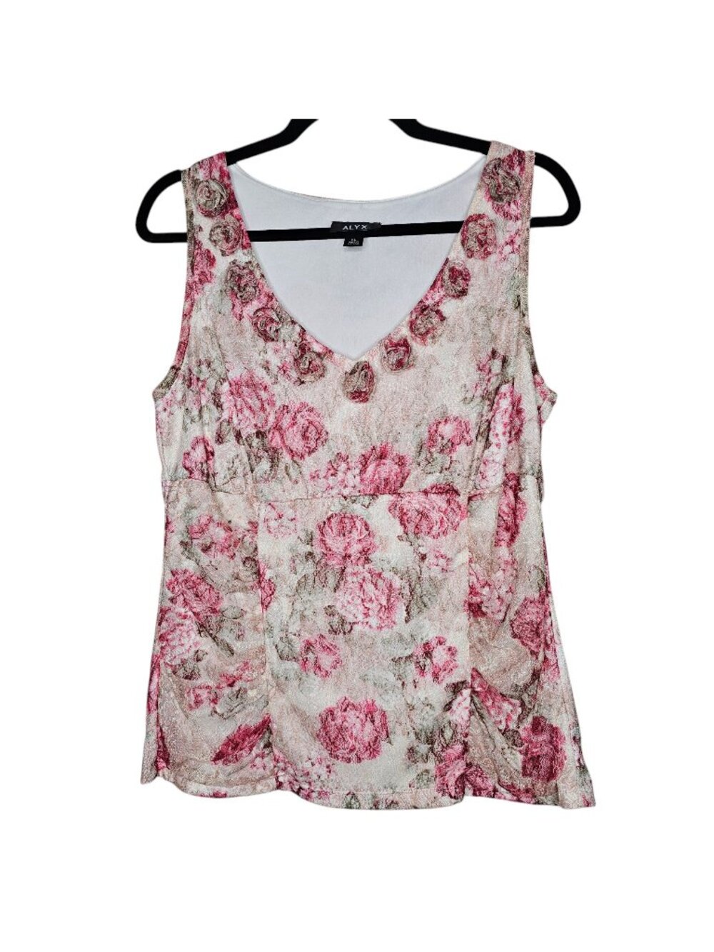 Vintage 90s Alyx Floral Lace Babydoll Tank Rosette Coquette Soft Girl Feminine